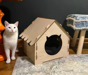 niche pour chat en bois
