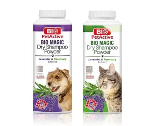 shampooing à sec en poudre pour chat et chien - Bio PetActive