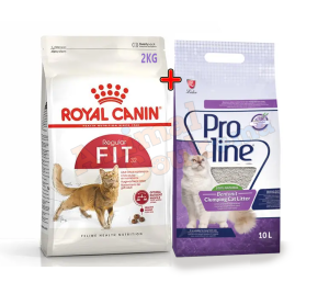 Royal canin Fit 2kg + Litière Proline 10L
