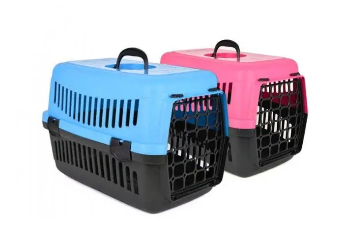 Caisse de transport bleue pour chat Trixie