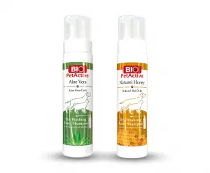 Shampoing à sec au miel et aloe vera pour chat et chien - Bio PetActive