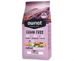 Croquette Ownat sans céréales (grain free) pour chat stérilisé 3kg