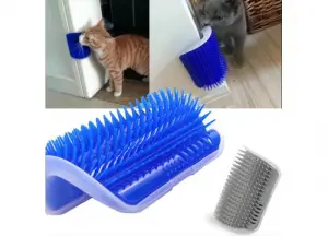 Peigne de massage et toilettage pour chats avec catnip brosse d'angle pour chat